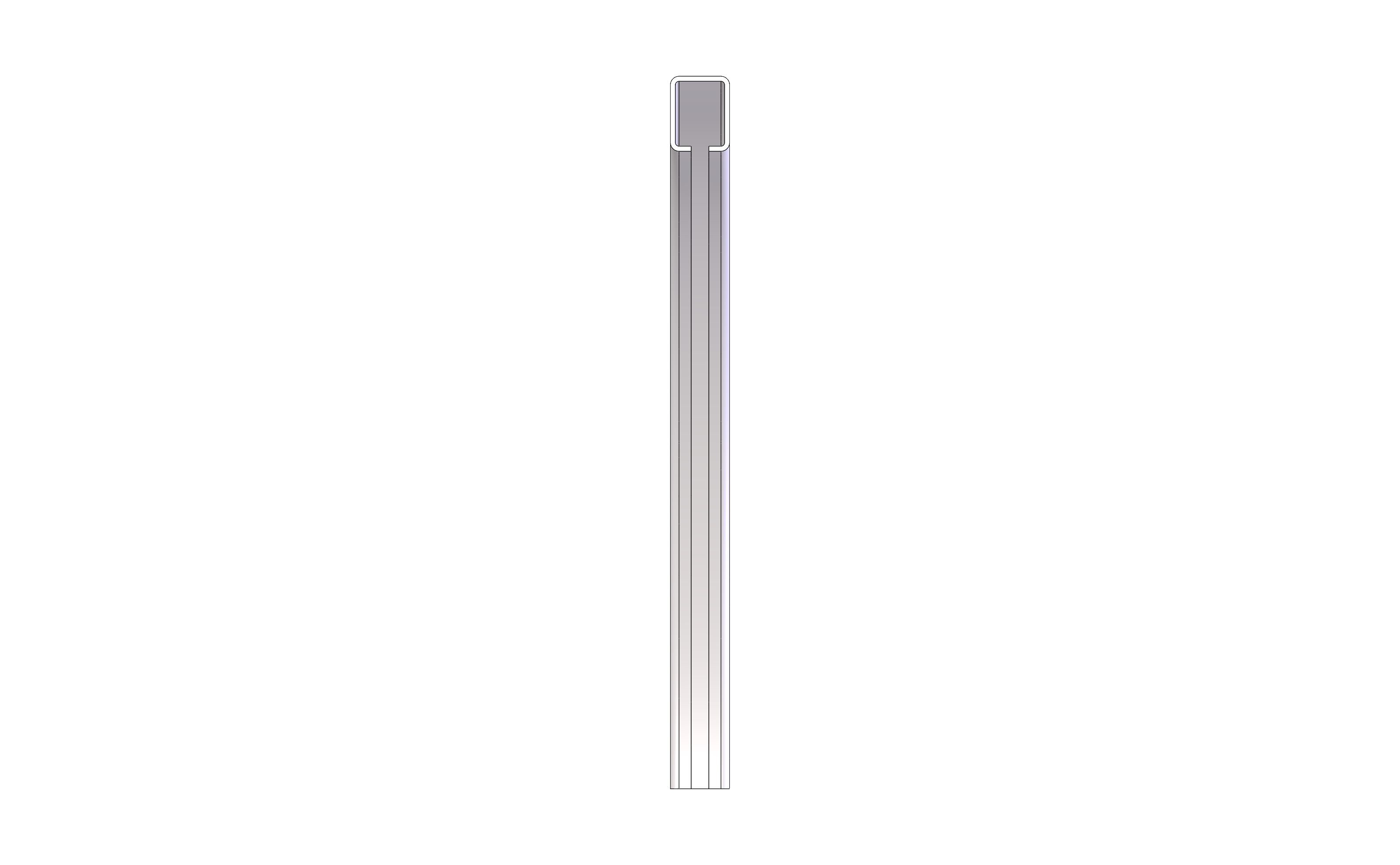 Vertical Curve, Top, Radius 2FT, 90 Degree