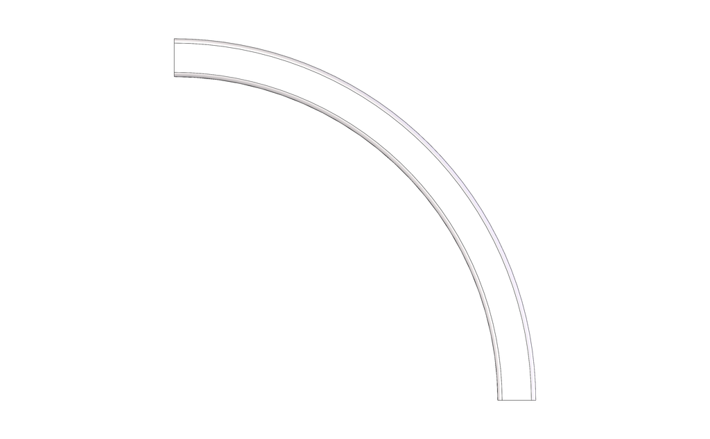 Vertical Curve, Top, Radius 2FT, 90 Degree