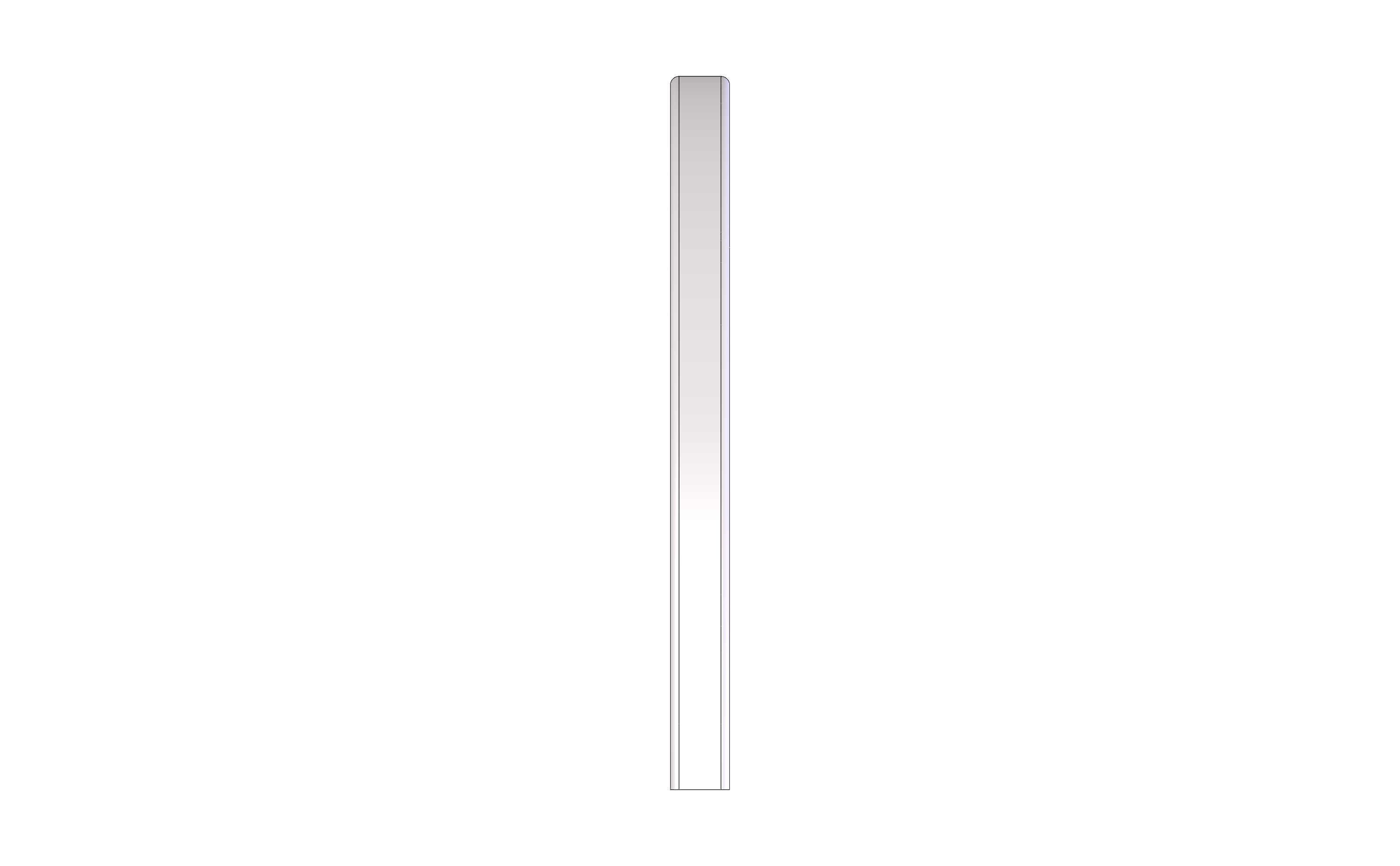 Vertical Curve, Top, Radius 2FT, 90 Degree