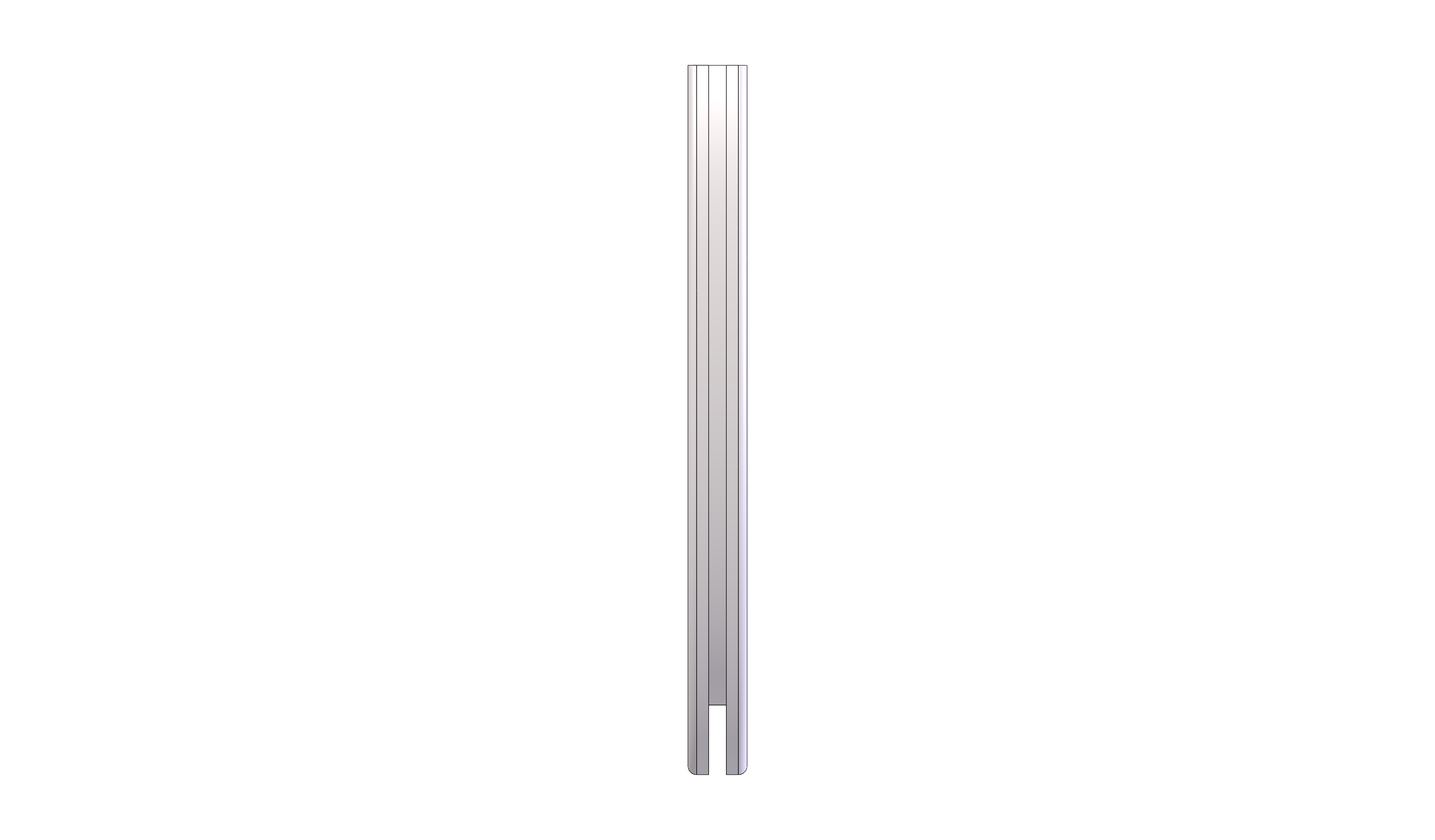 Vertical Curve, Bottom, Radius 2FT, 90 Degree