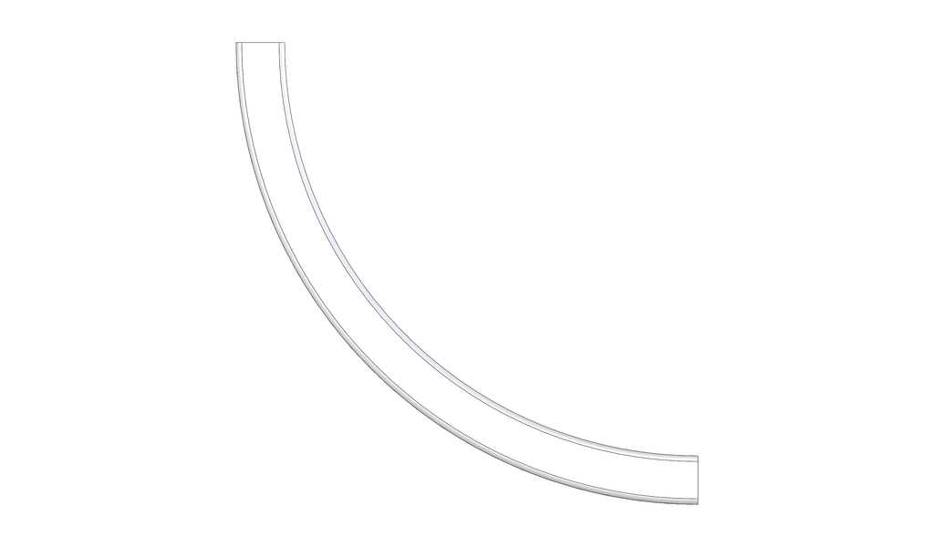 Vertical Curve, Bottom, Radius 2FT, 90 Degree