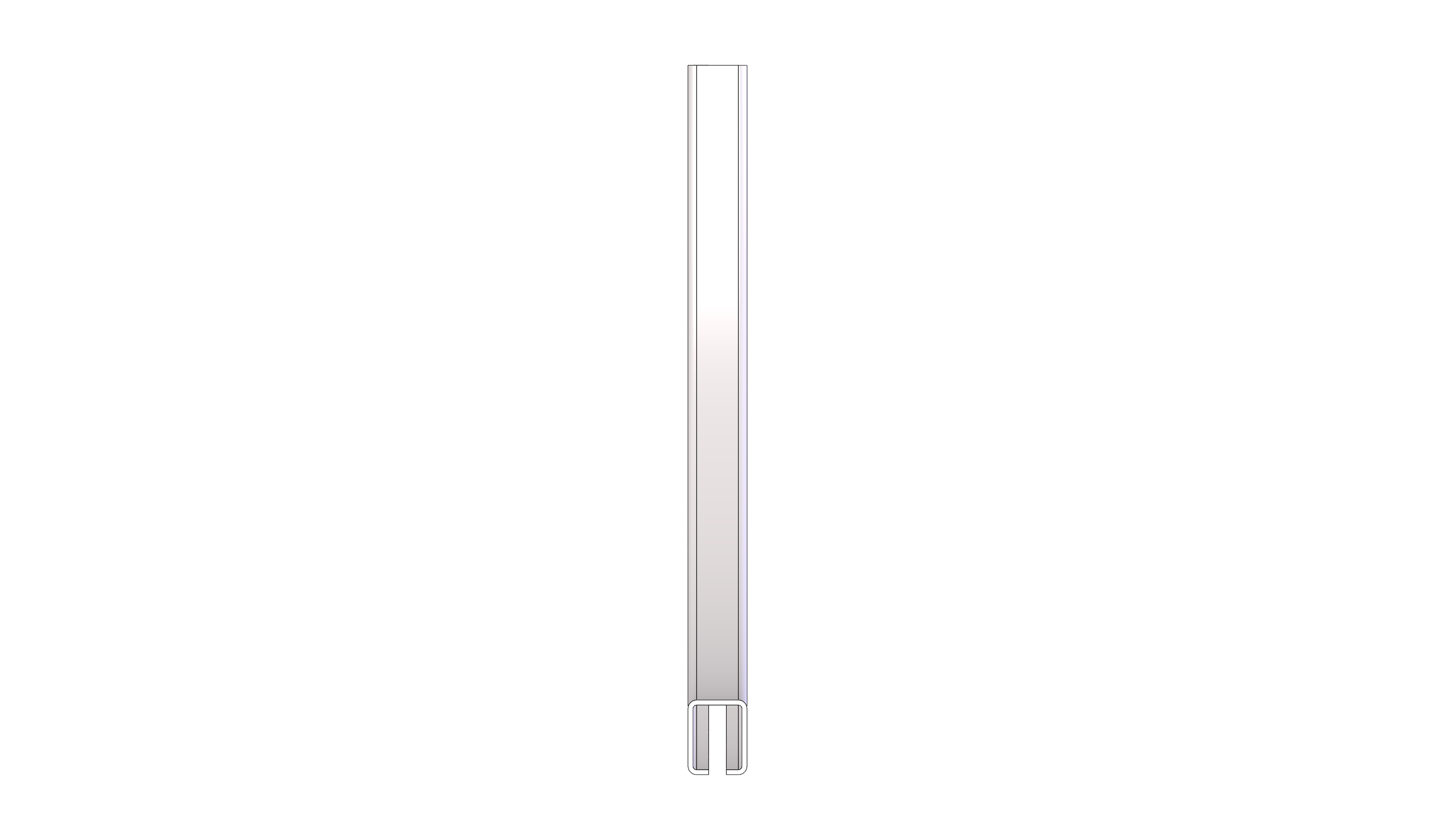 Vertical Curve, Bottom, Radius 2FT, 90 Degree