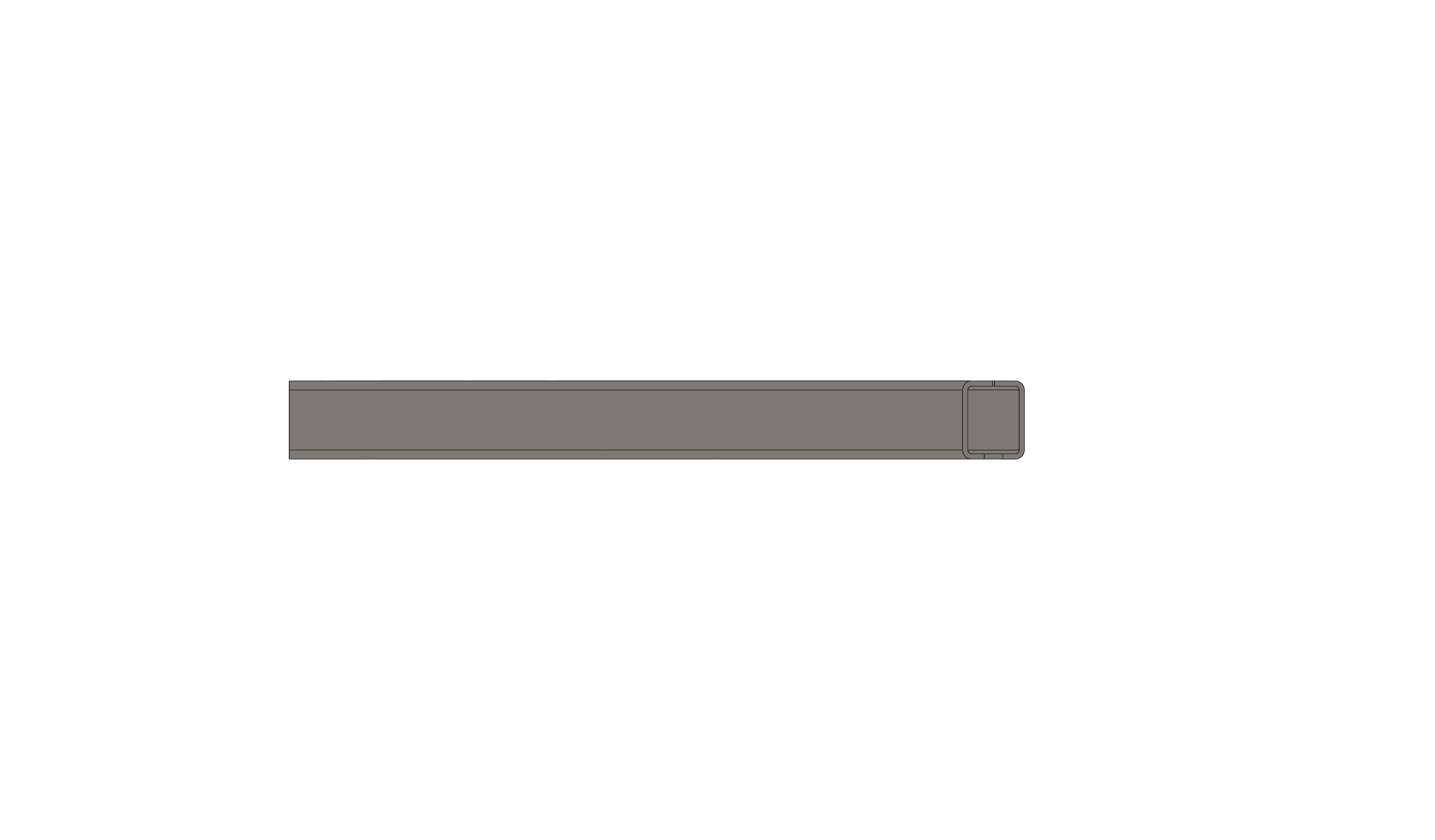 Horizontal Curve, Hardened Radius 2FT, 90 Degree