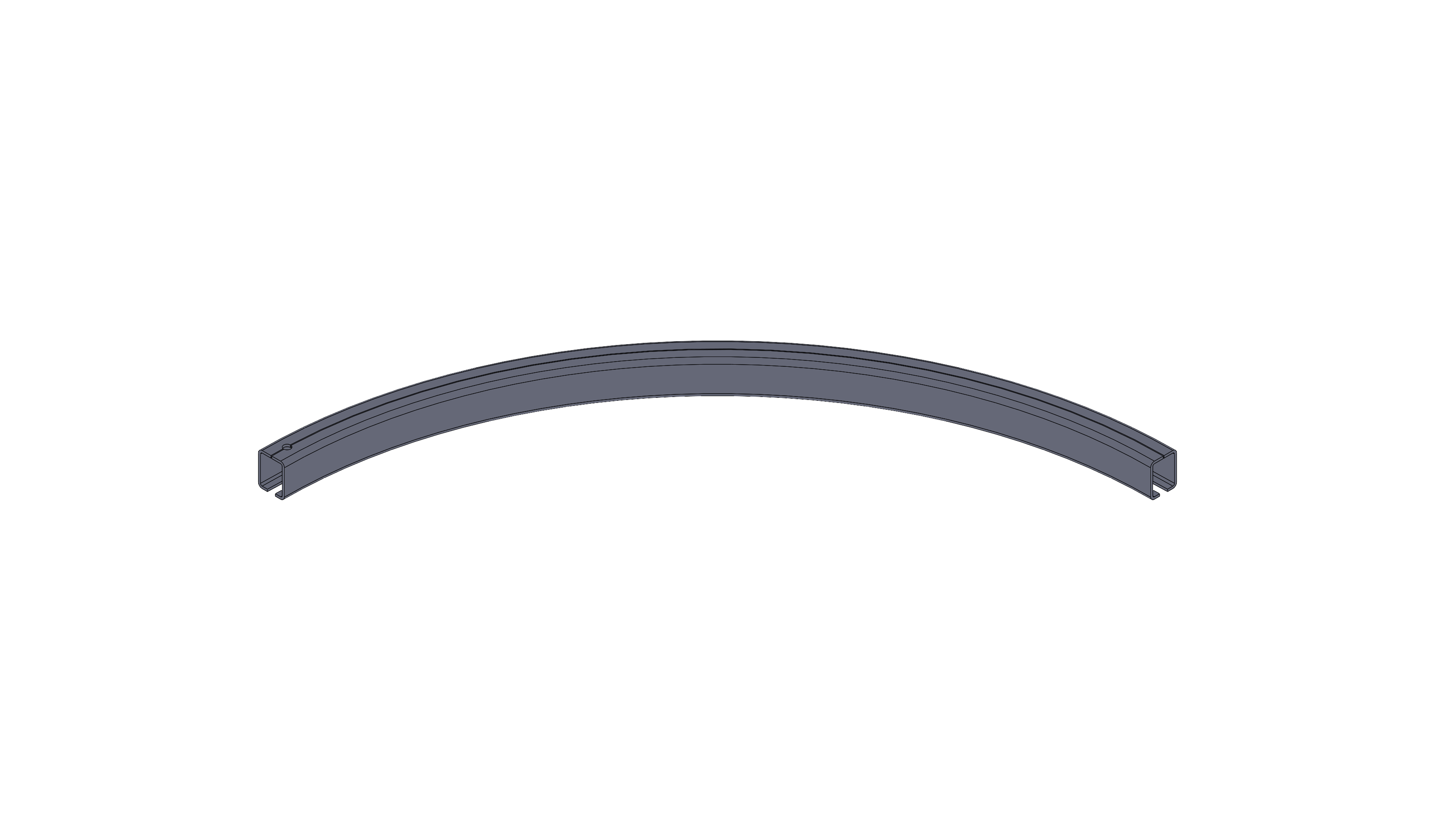 Horizontal Curve, Radius 3FT, 90 Degree
