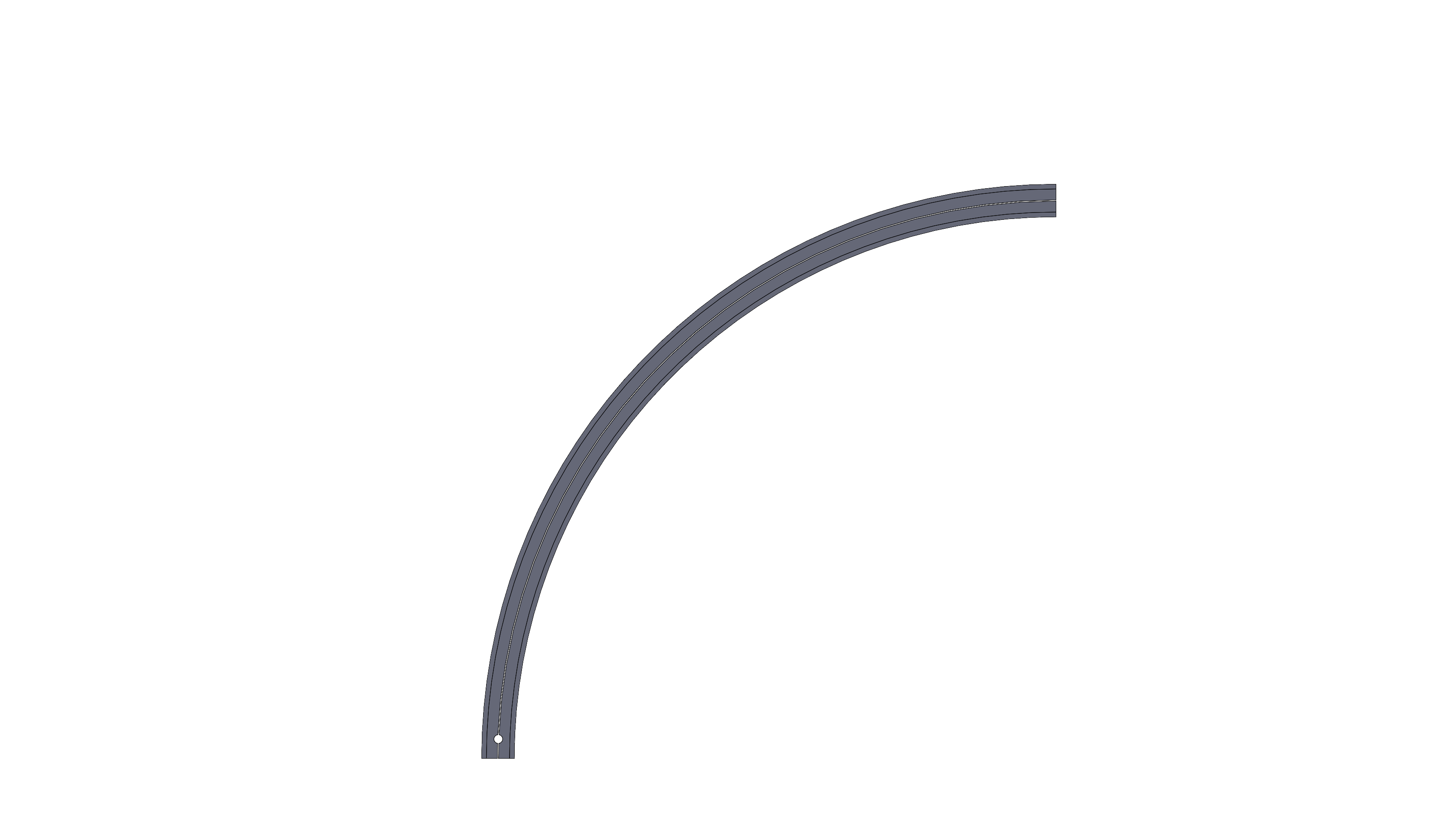 Horizontal Curve, Radius 3FT, 90 Degree