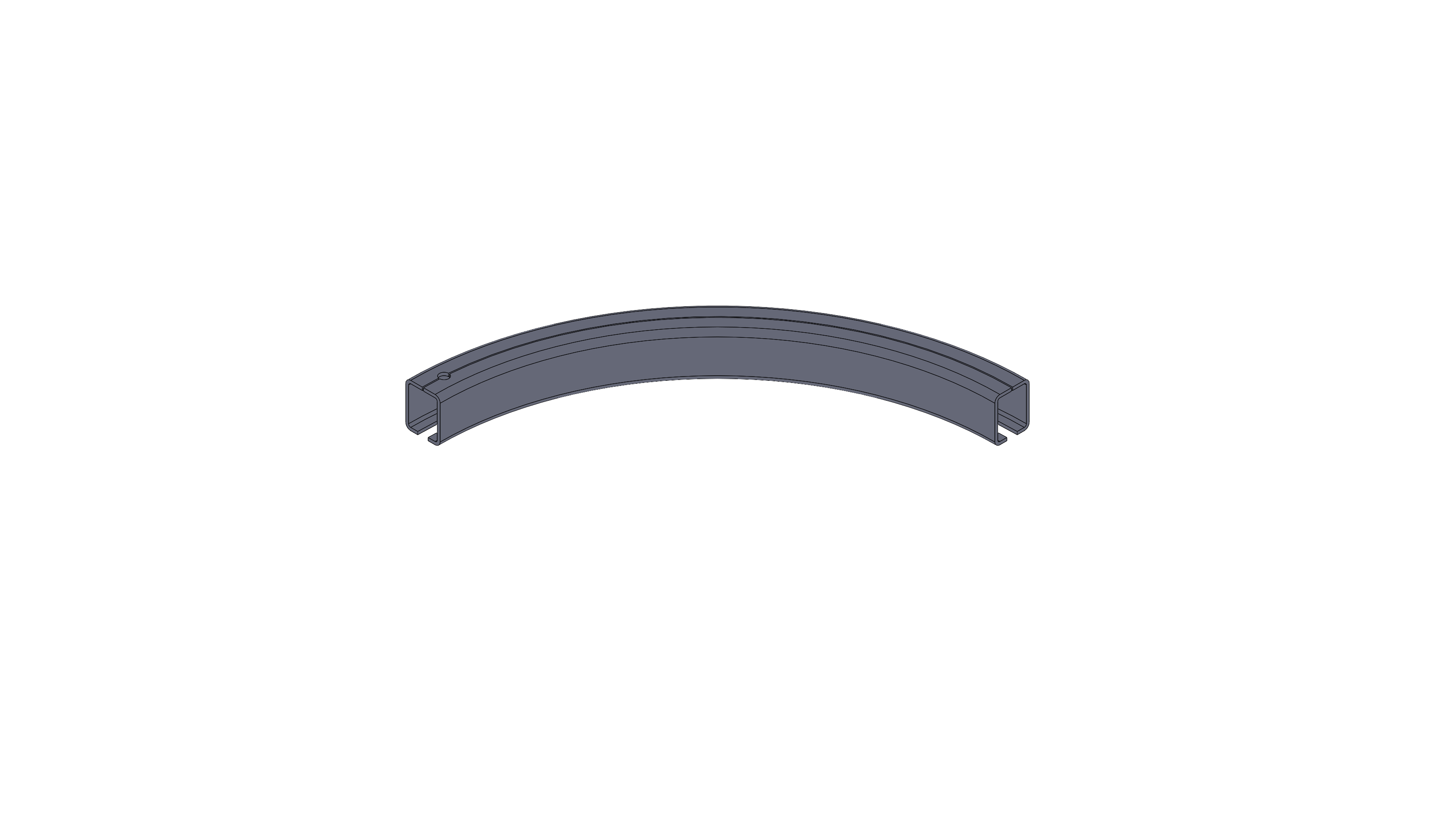 Horizontal Curve, Radius 2FT, 90 Degree, Stainless Steel