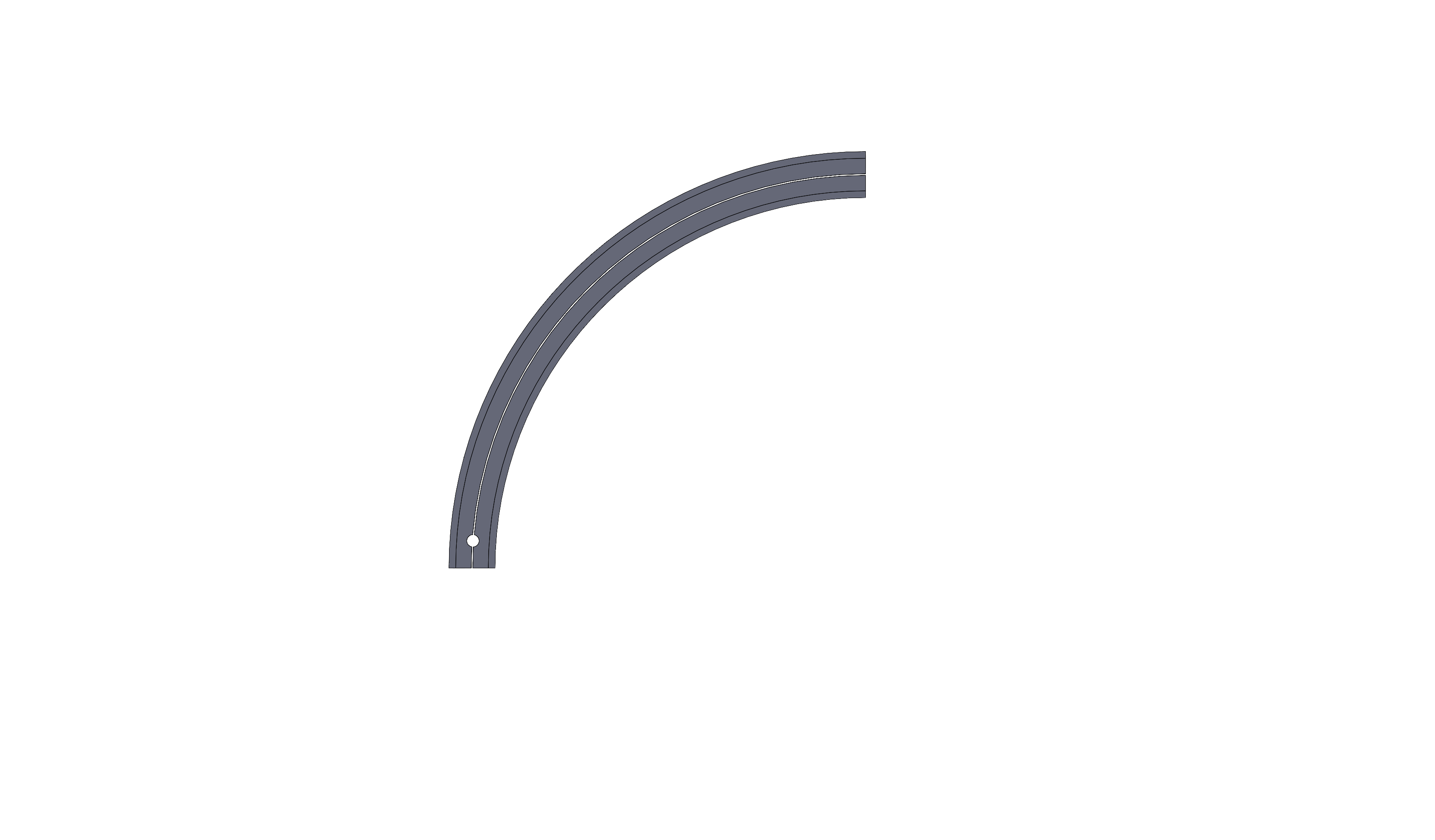Horizontal Curve, Radius 2FT, 90 Degree, Stainless Steel