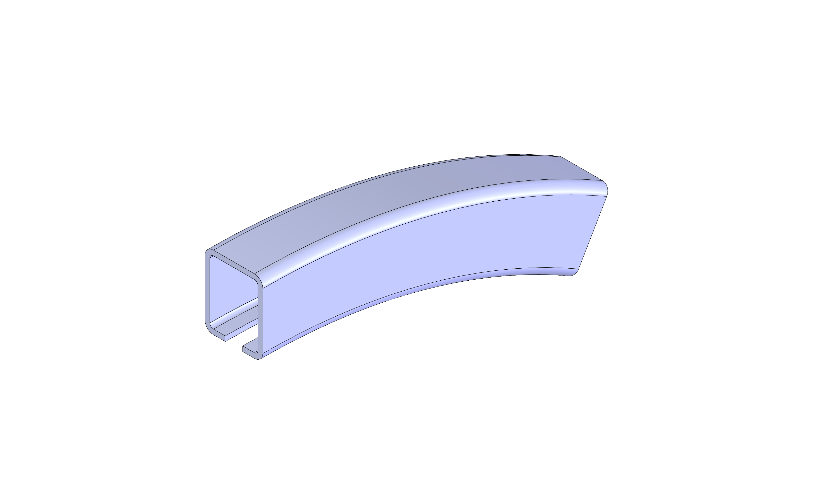 Vertical Curve, Top, Radius 2FT, 30 Degree