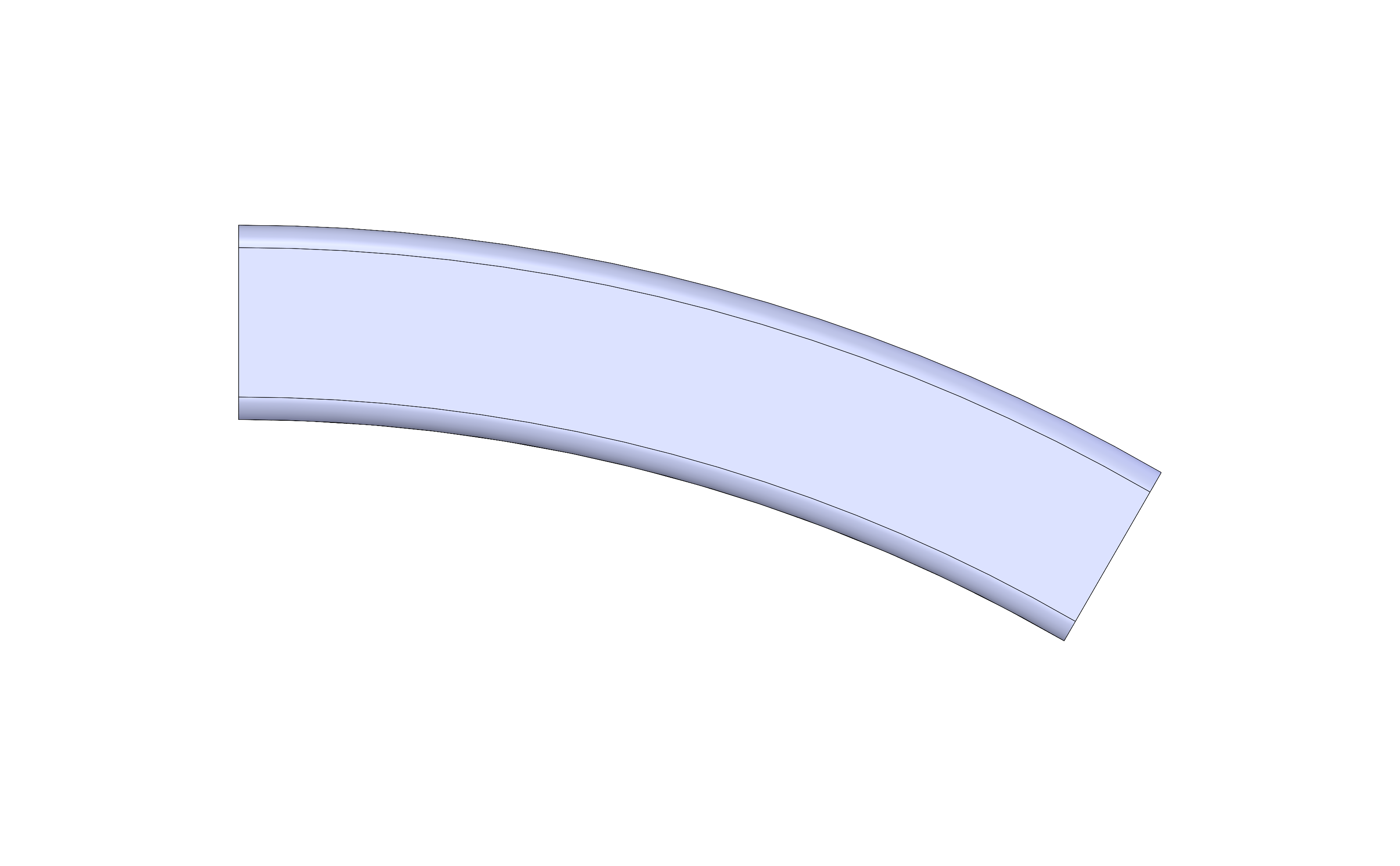 Vertical Curve, Top, Radius 2FT, 30 Degree