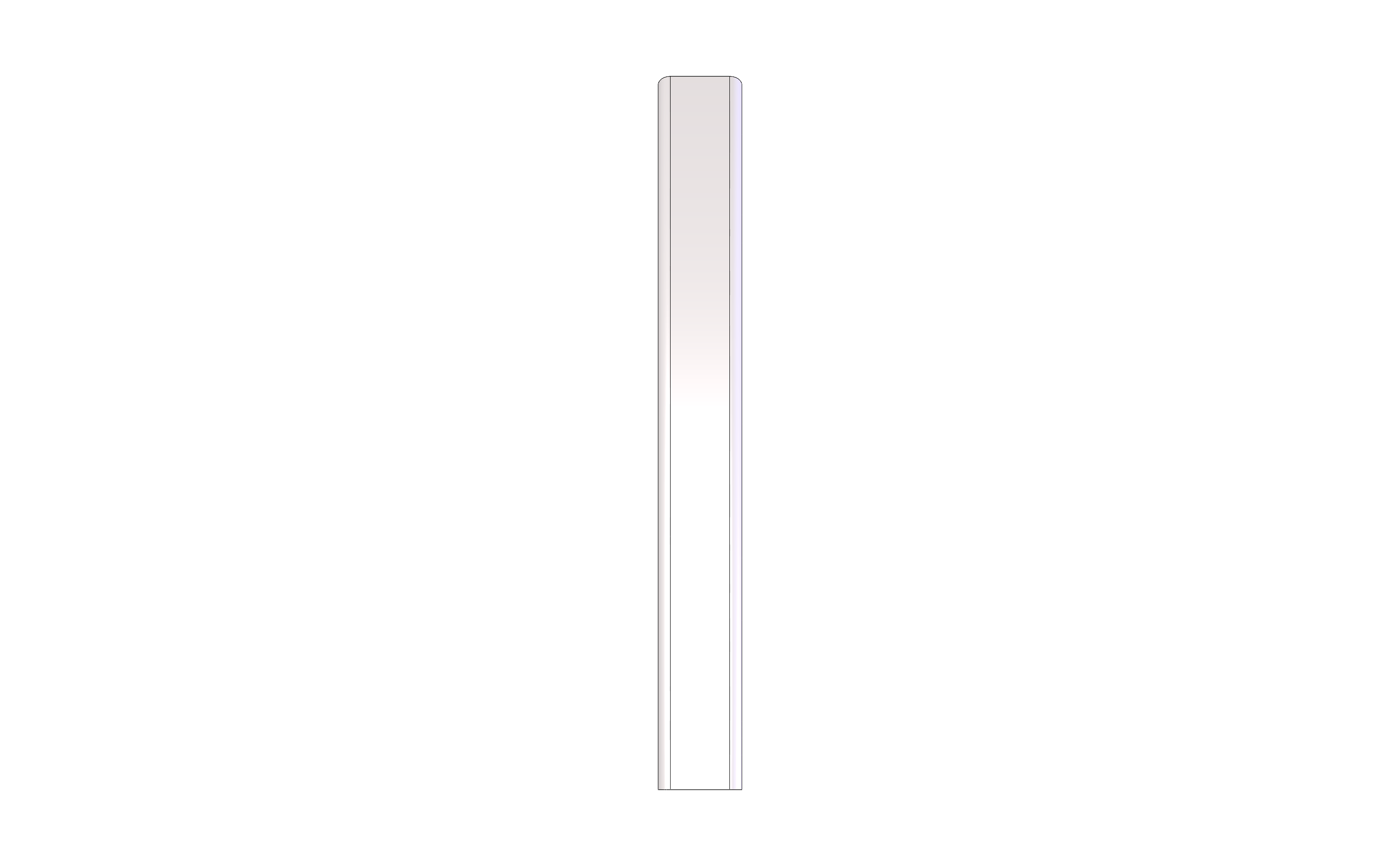Vertical Curve, Top, Radius 2FT, 45 Degree