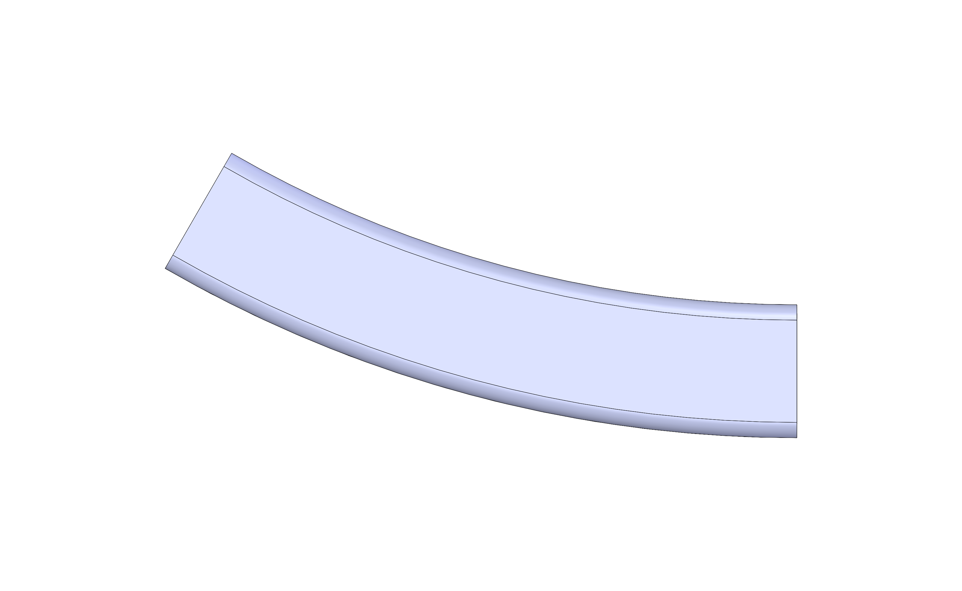 Vertical Curve, Bottom, Radius 2FT, 30 Degree