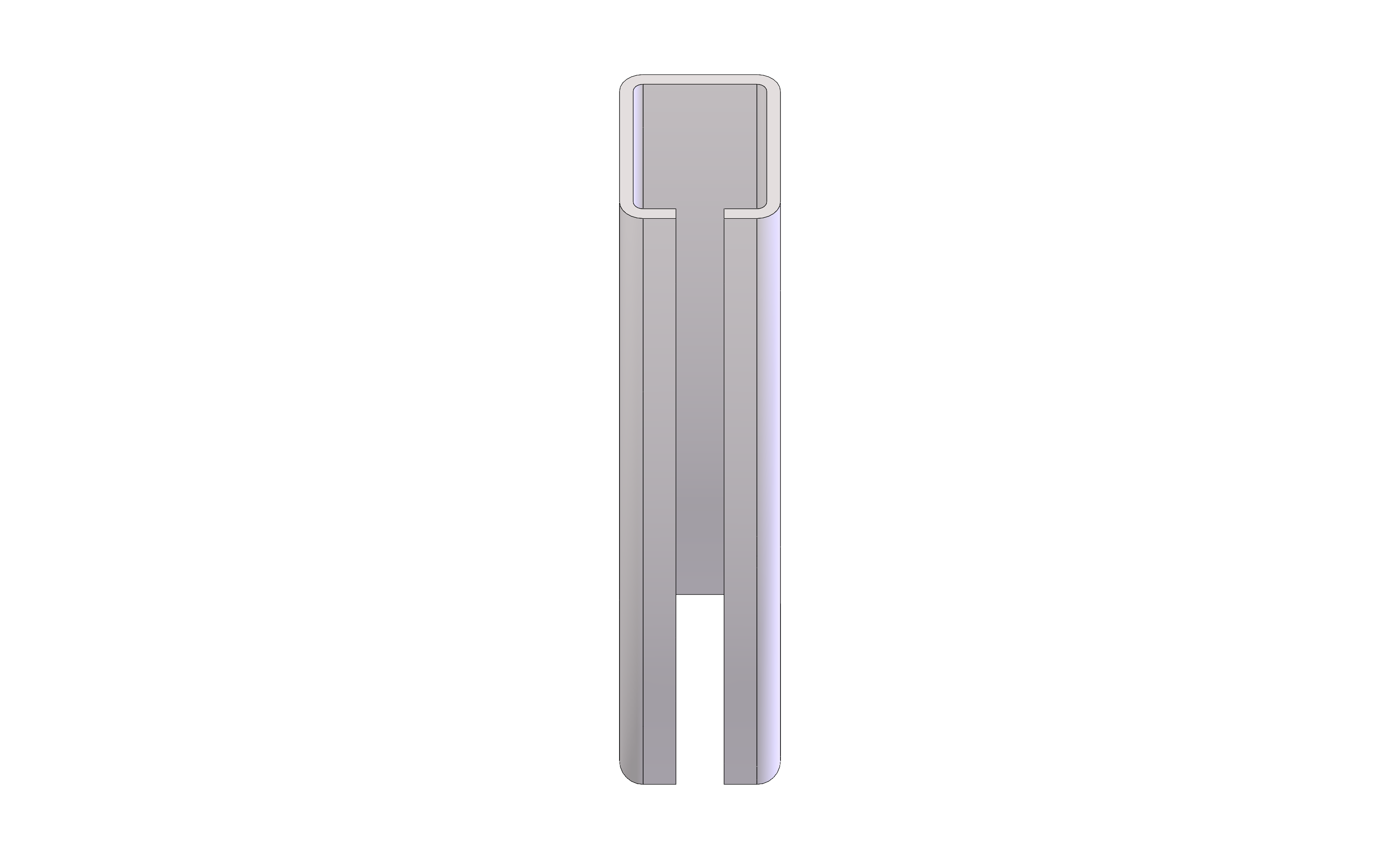 Vertical Curve, Bottom, Radius 2FT, 45 Degree