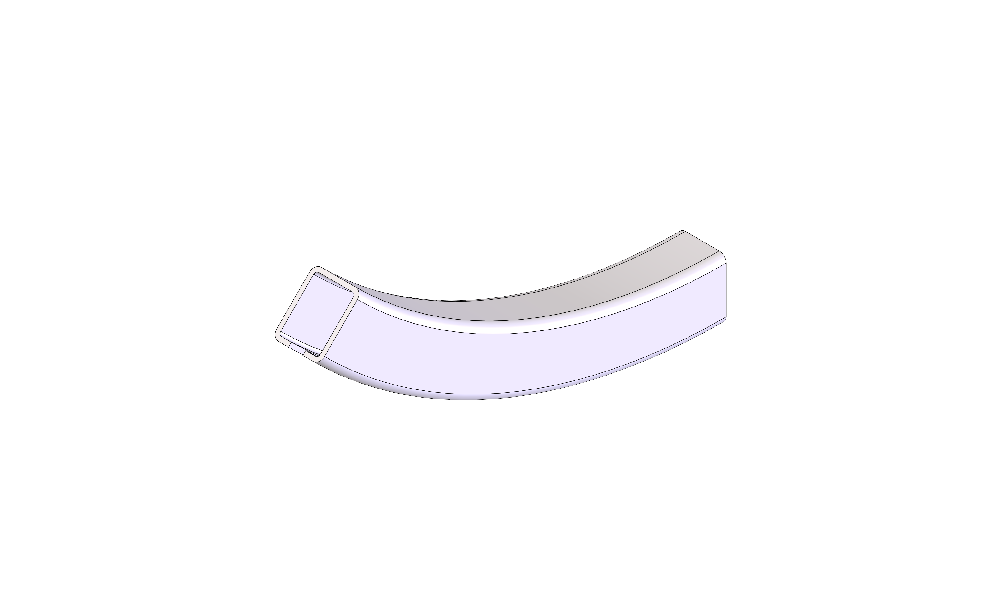Vertical Curve, Bottom, Radius 2FT, 45 Degree