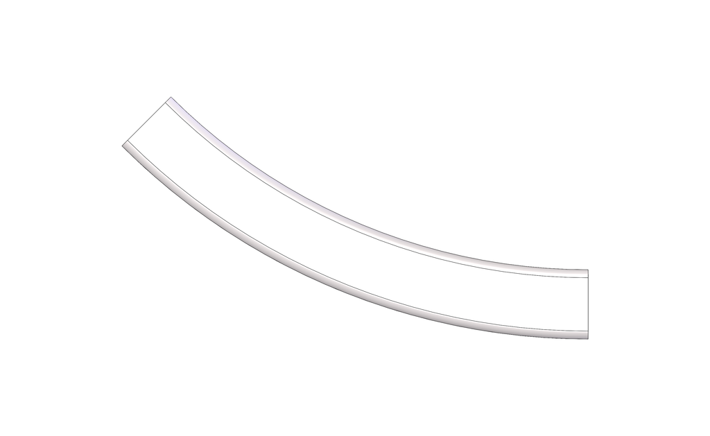 Vertical Curve, Bottom, Radius 2FT, 45 Degree