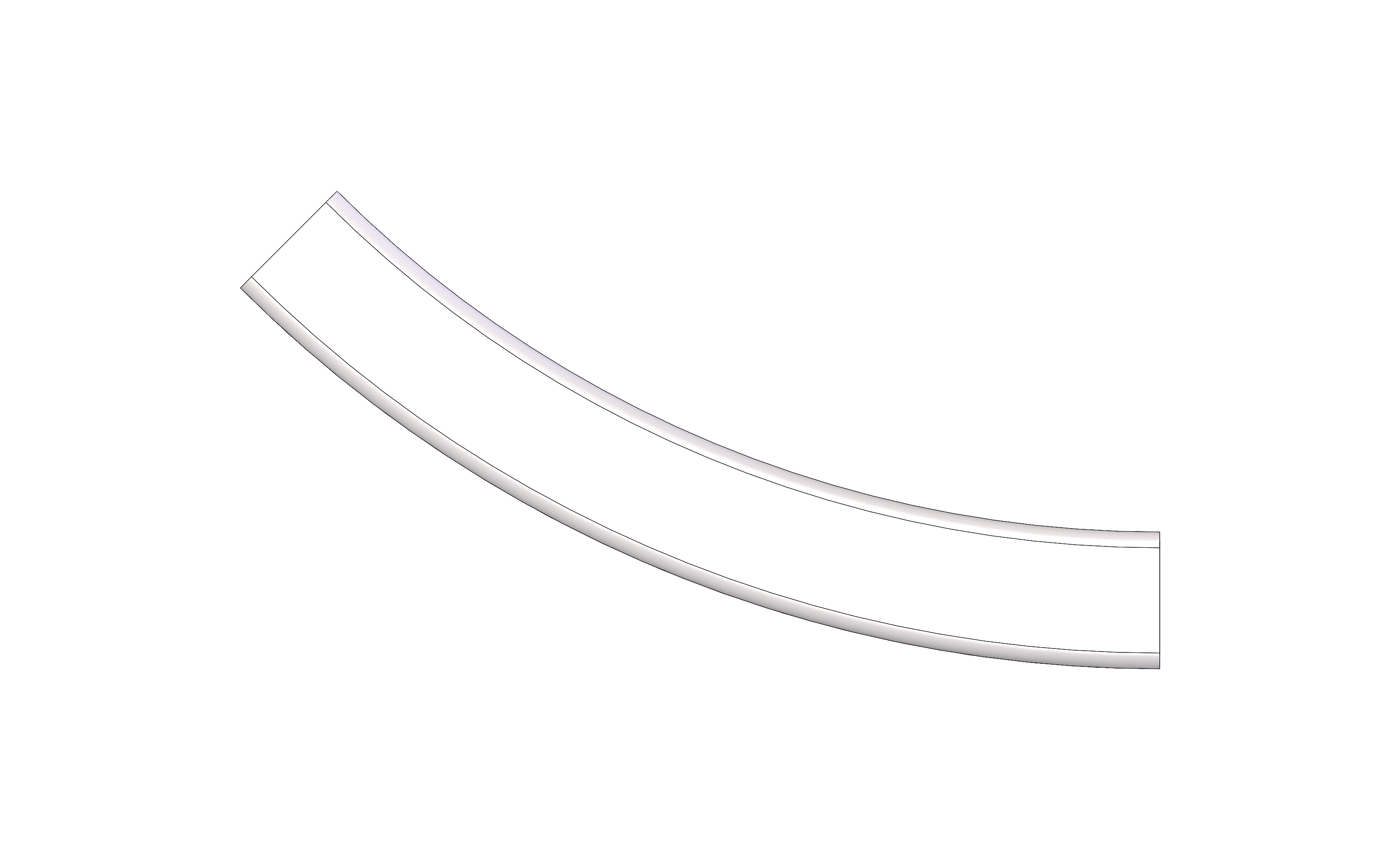 Vertical Curve, Bottom, Radius 2FT, 45 Degree