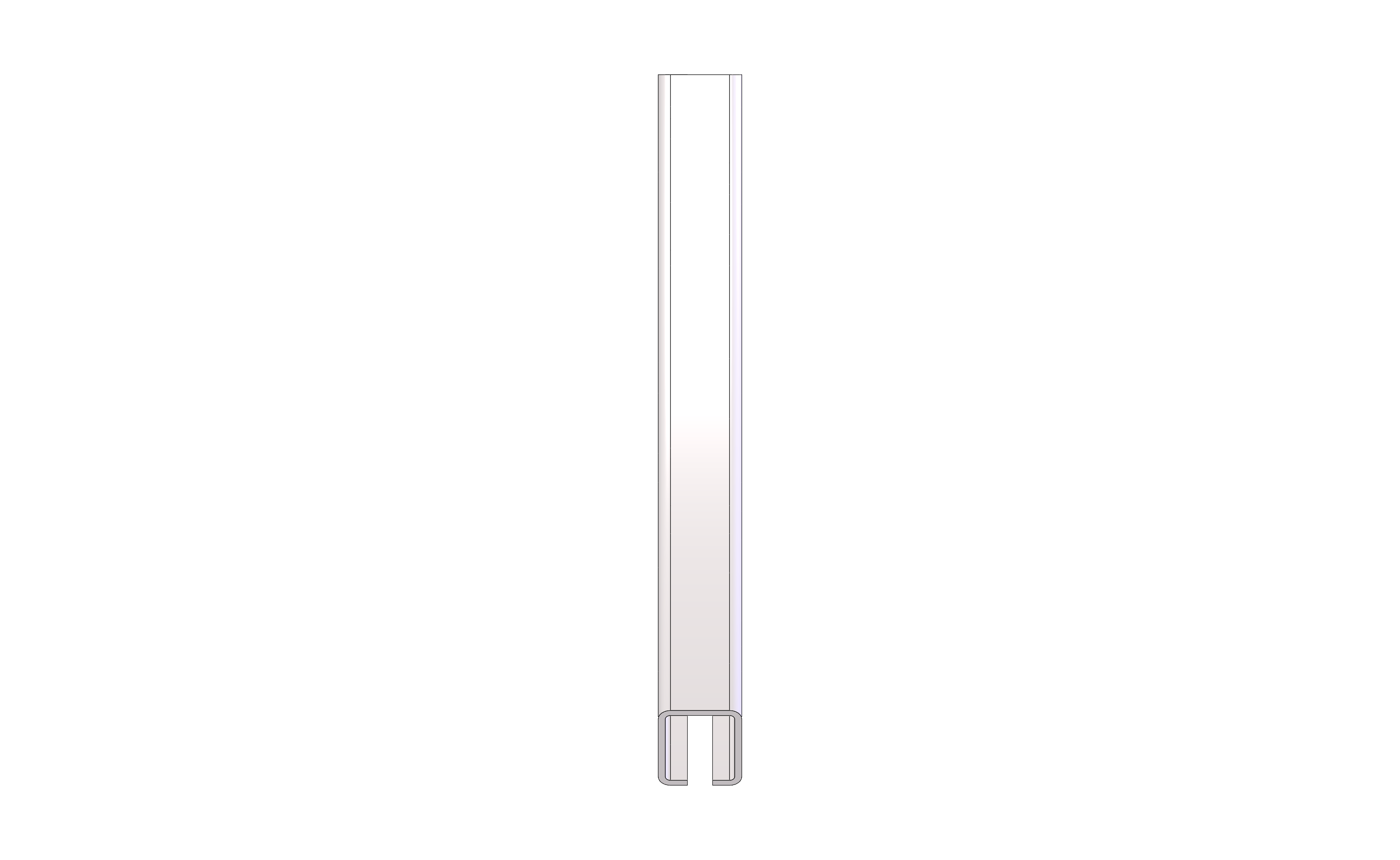 Vertical Curve, Bottom, Radius 2FT, 45 Degree